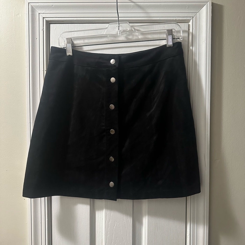 Forever21 large black velvet button down skirt